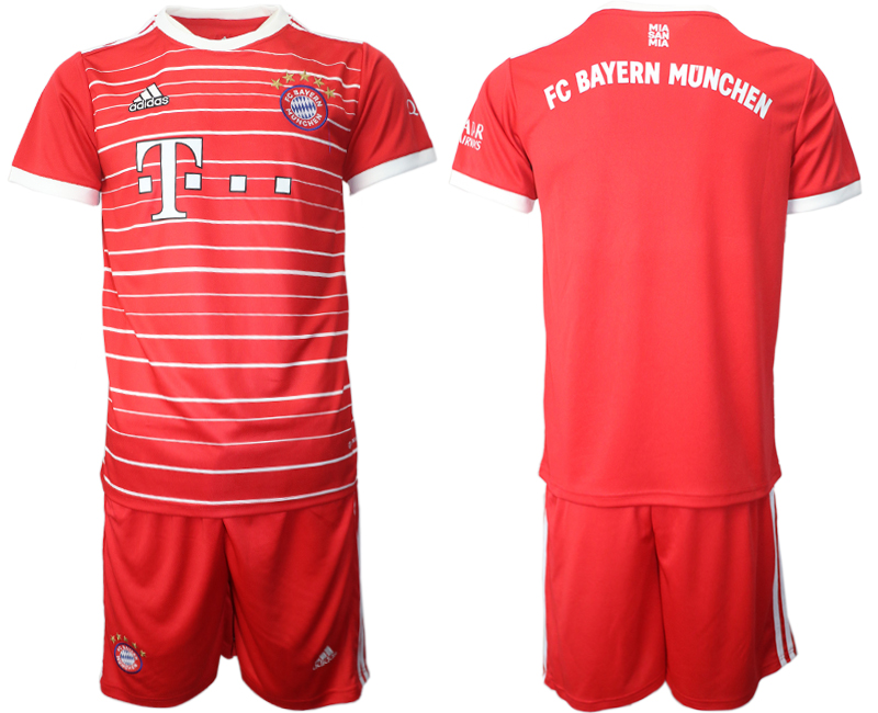 Cheap Men 2022-2023 Club Bayern Munich home Red blank Adidas Soccer Jersey